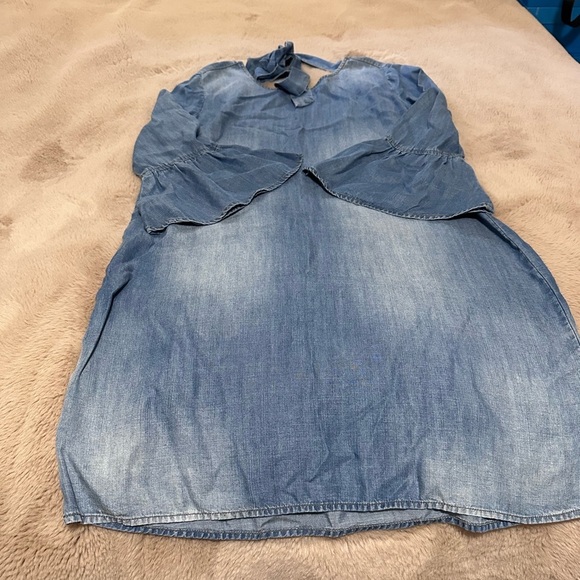 Cloth & Stone Ruffle sleeve denim dress S - Picture 1 of 6